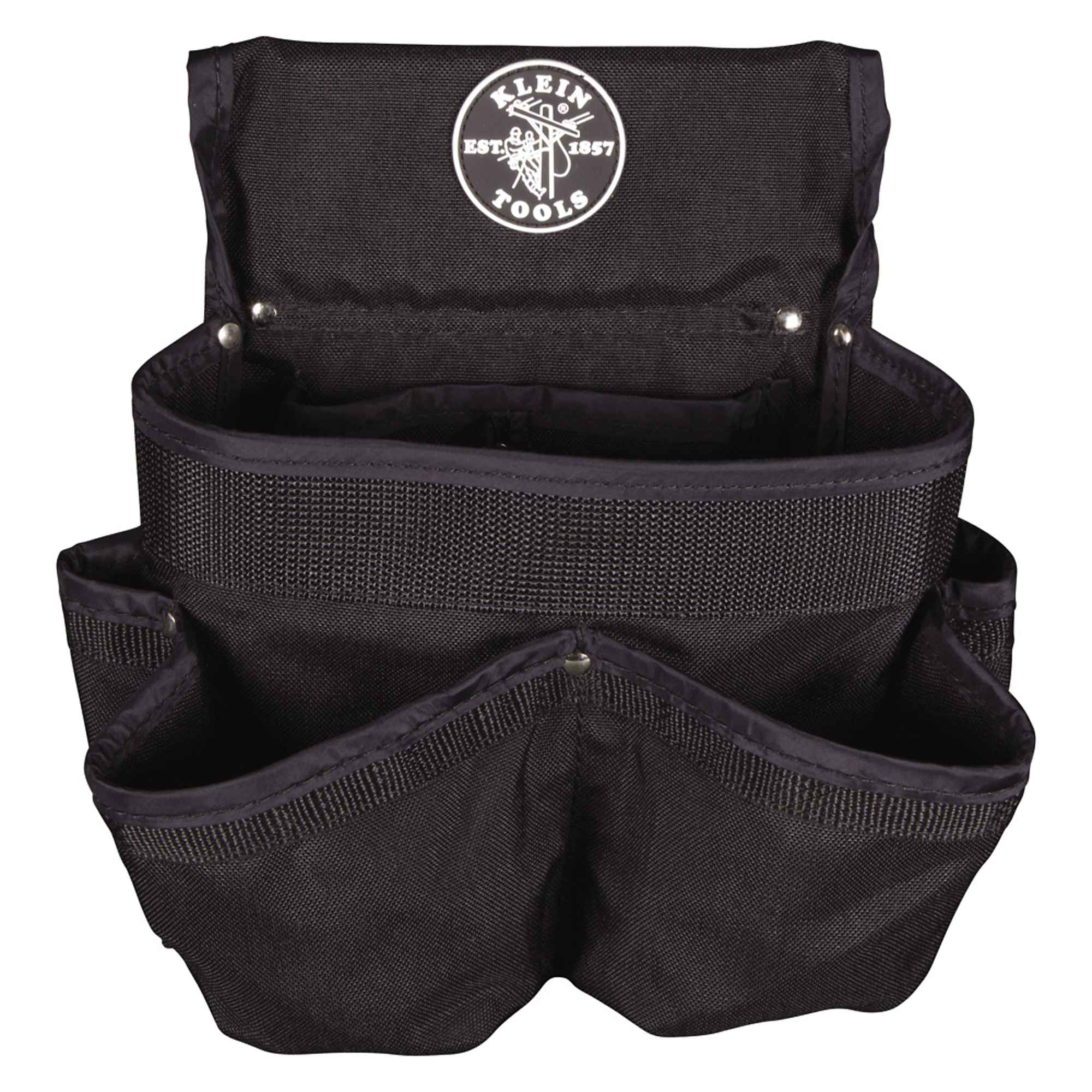Klein Tools, PowerLine Series Tool Pouch, 8-Pocket, Color Black, Pockets (qty.) 8 Material Fabric, Model# 5718